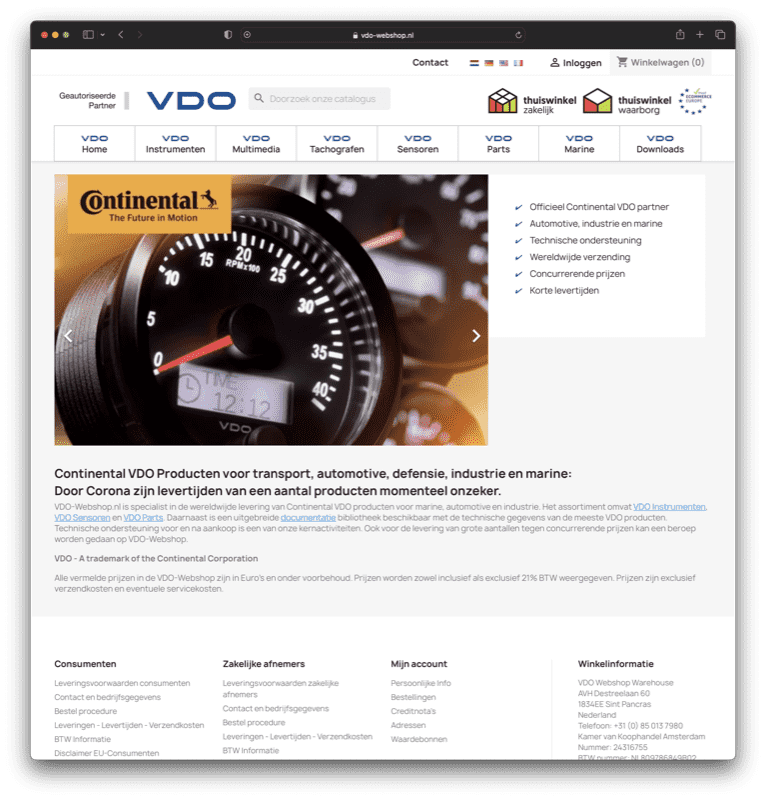 Vdo-webshop